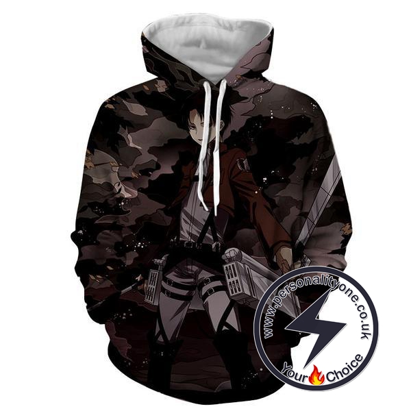 Attack On Titan - Levi Ackerman 3D - Attack On Titan Hoodies
